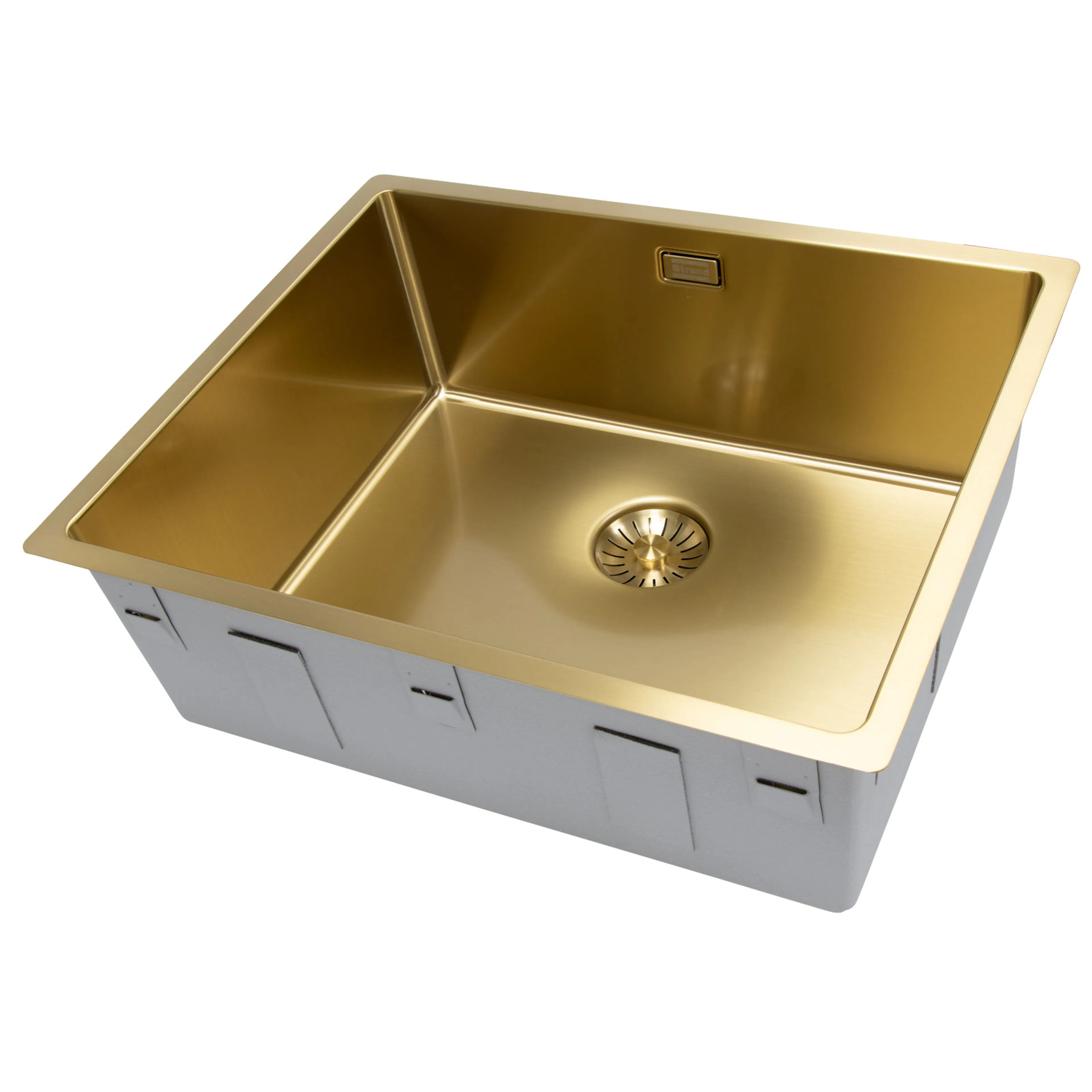 Enkelvask Strand Stainless SOLID med clips PVD Gold