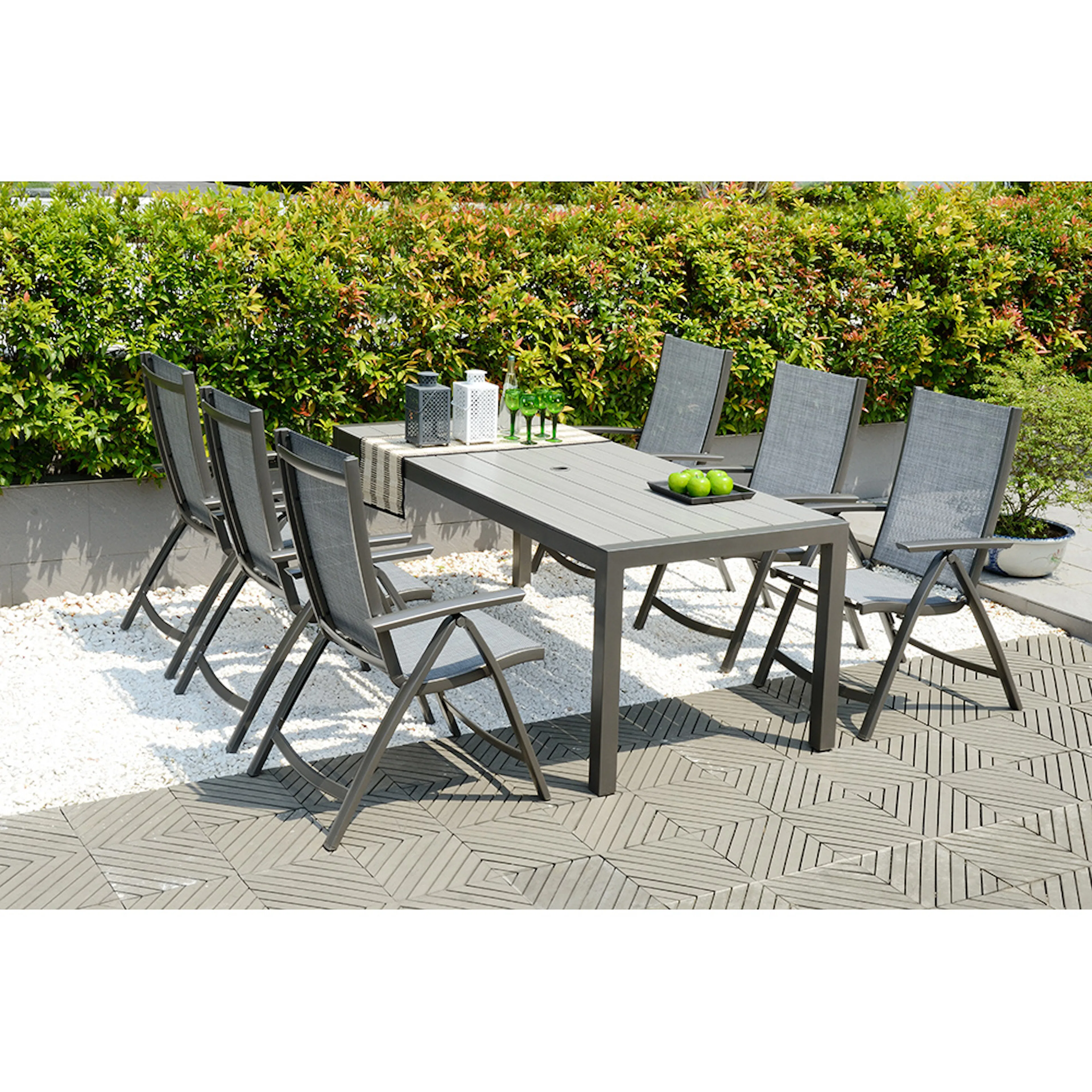 Matgrupp LifestyleGarden Solana 200 cm med 6 Positionsstolar
