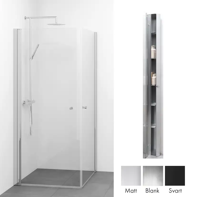 Duschpaket Macro Design Spirit Duschhörn Rak med Sky Duschhylla