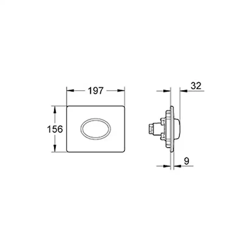 Spolknapp Grohe Skate Air med Enkelspolning