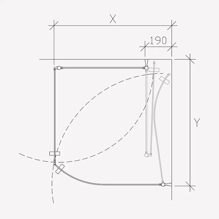 Duschhörn Invitrea Prime PH43 med Glasrengöring