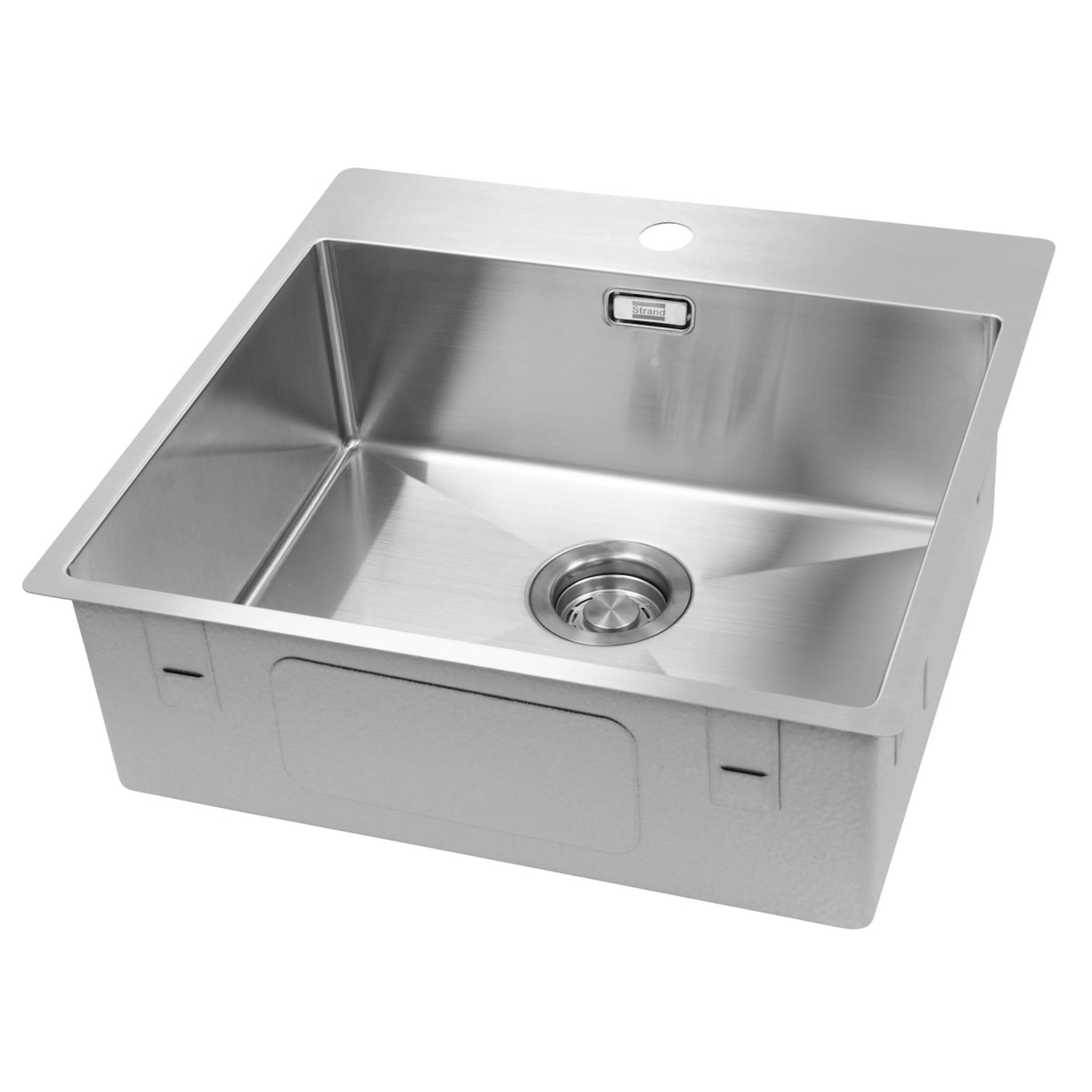 Diskho Strand Stainless STRAND ST50-EBCS Rostfri Enkel med Blandarhål & Vattenlås