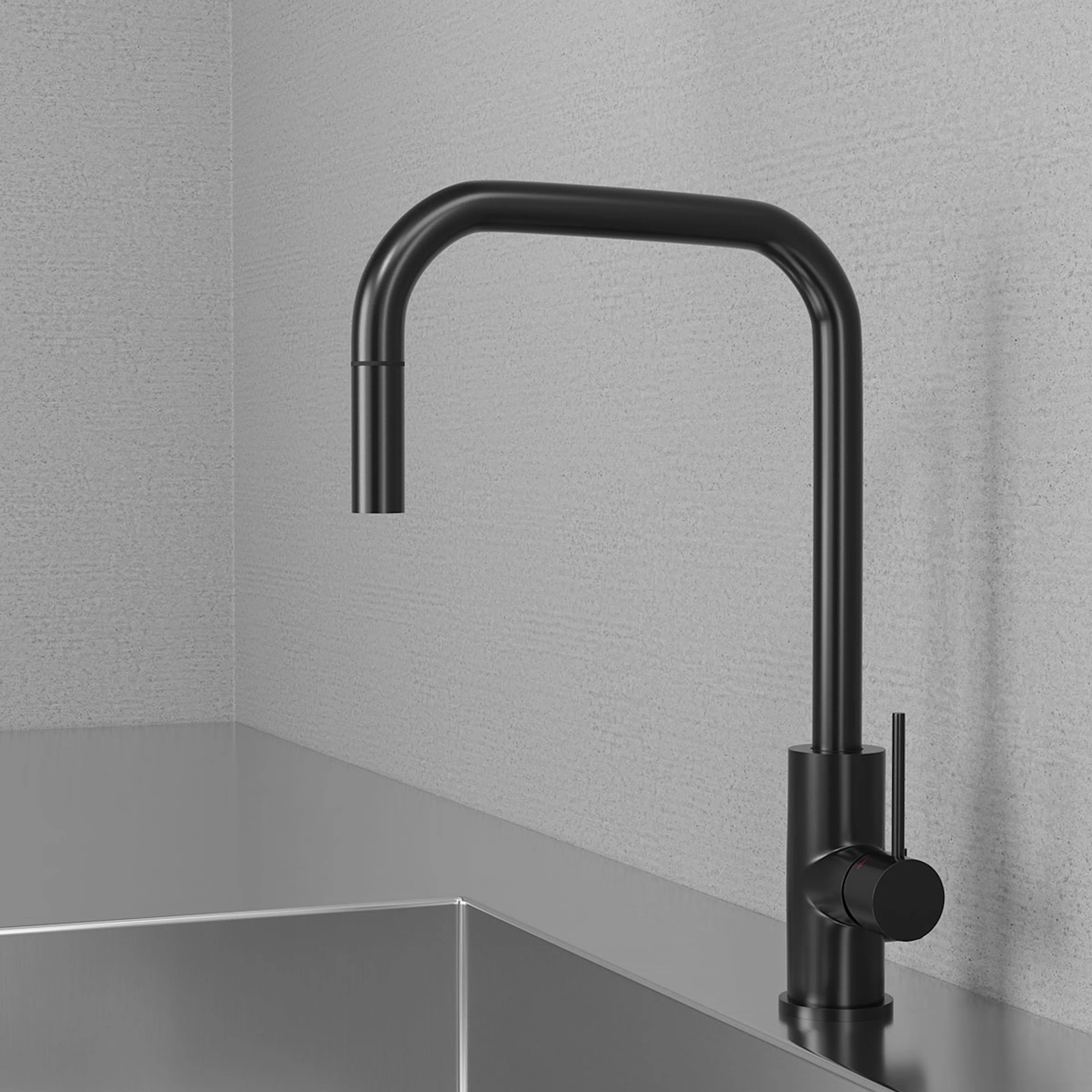 Köksblandare Scandtap Steel Accent Square med Utdragbar Pip