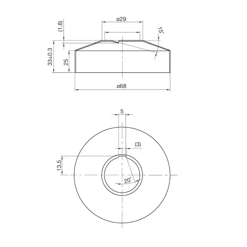 Täckbricka Scandtap Steel Pleasure Cover 33 mm á 2 st