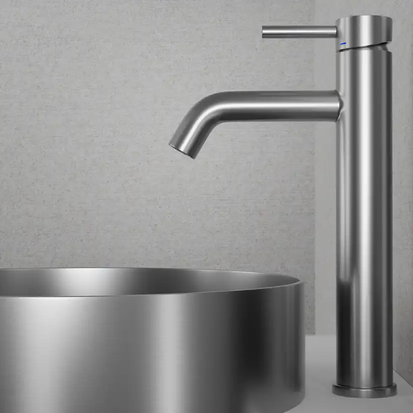 Tvättställsblandare Scandtap Steel Wave High