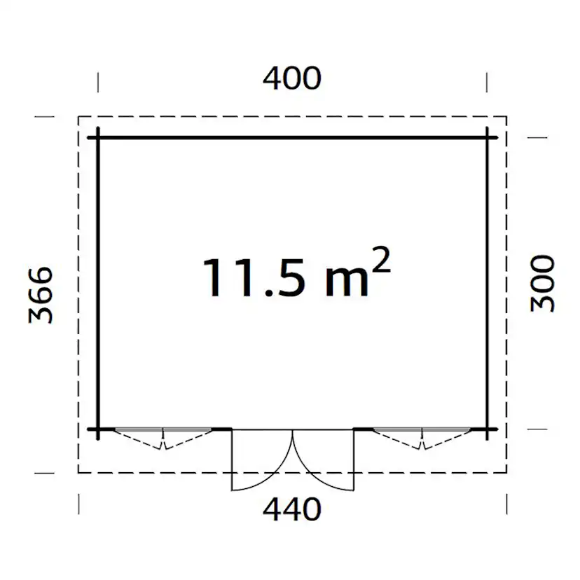 Stuga Palmako Lisa 11,5 m2
