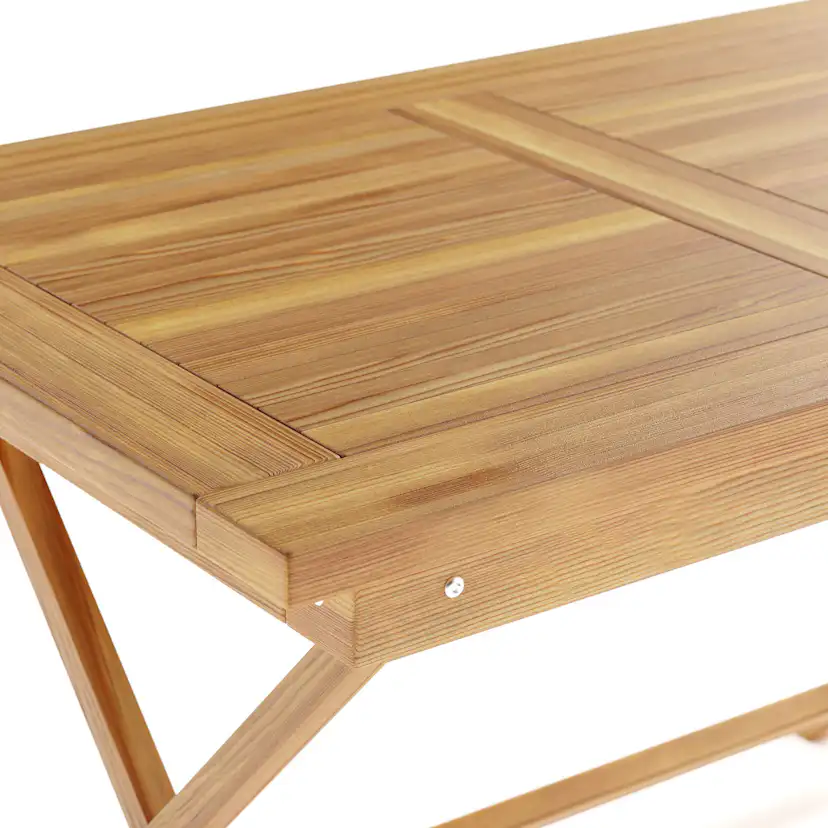 Trädgårdsbord deNoord Menorca Litet Rektangulärt Matbord i trä Utomhus 80x120 cm