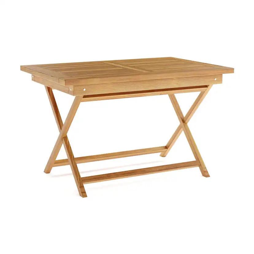 Trädgårdsbord deNoord Menorca Litet Rektangulärt Matbord i trä Utomhus 80x120 cm