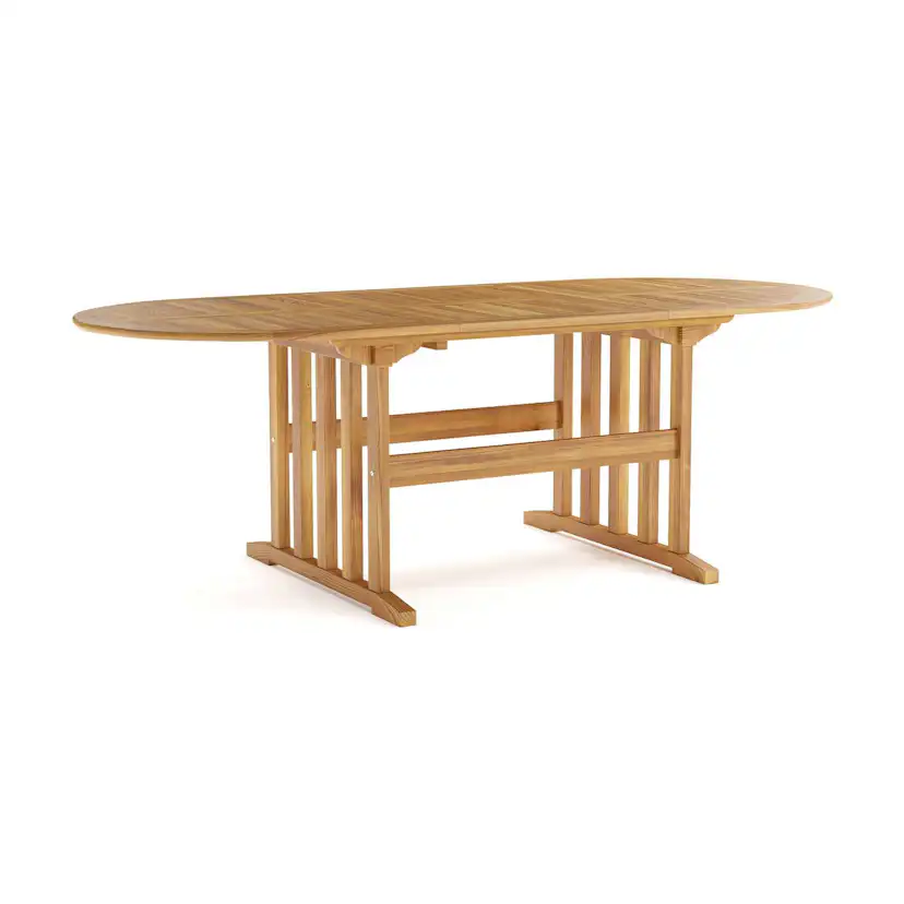 Trädgårdsbord deNoord Menorca Ovalt Förlängningbart Matbord i trä Utomhus 90x150 cm