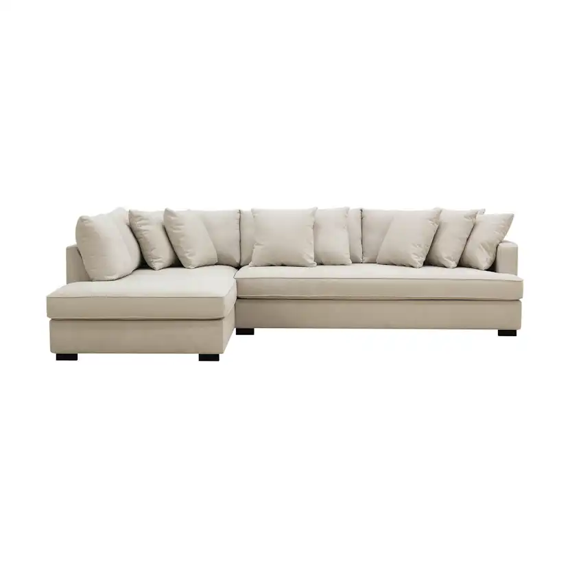 Soffa Scandinavian Choice Rossita 4-sits L-Formad Djup Schäslongsoffa med Hel Dyna