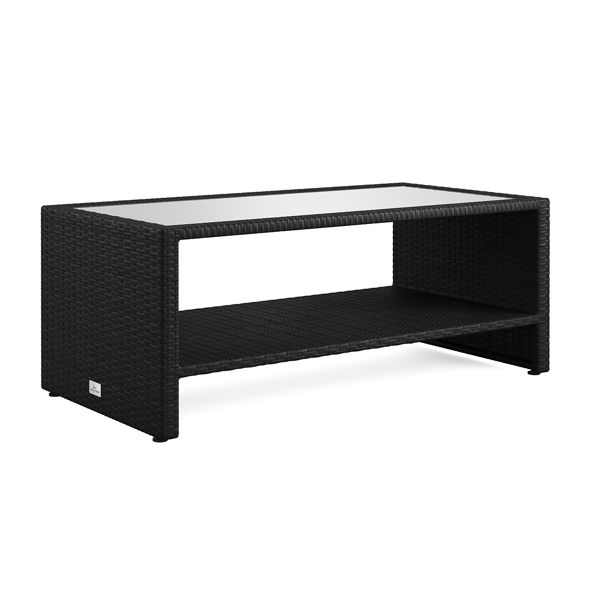 Loungebord Comfort Garden Bahamas Soffbord med hylla Utomhus 113 cm Konstrotting