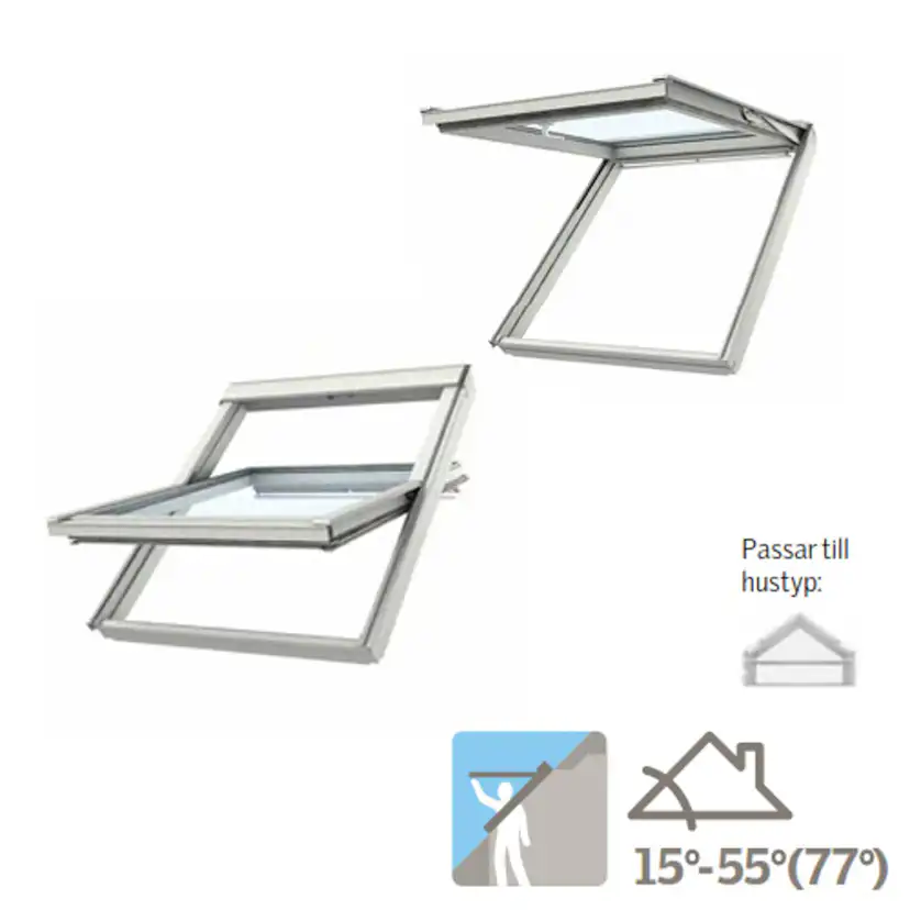 Takfönster Velux Topphängt med Pivåfunktion Paket Solo 2