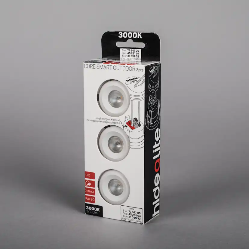 Downlight Hide-a-lite Core Smart Outdoor 3-pack Vit 3000K