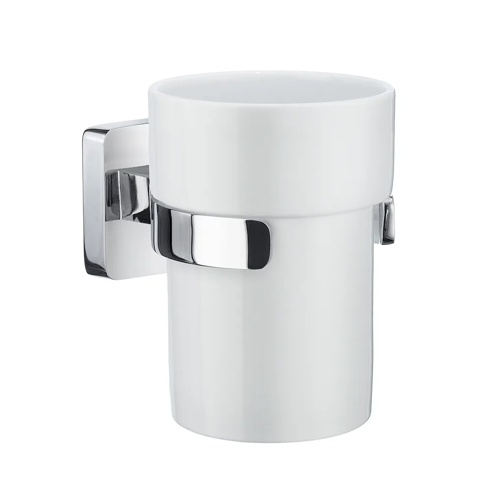 Tandborstglas Smedbo Ice OK343P Krom/Vitt Porslin