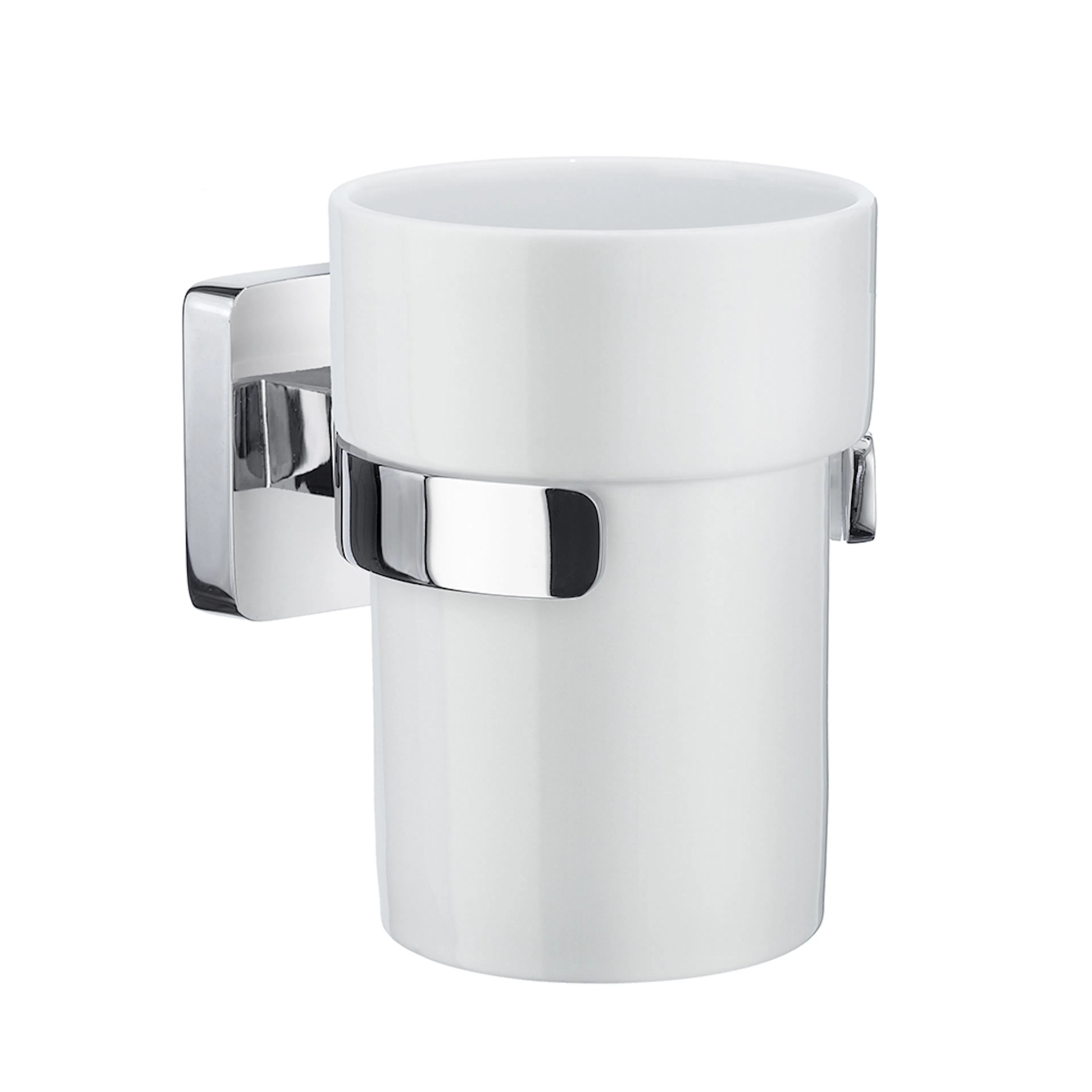 Tandborstglas Smedbo Ice OK343P Krom/Vitt Porslin