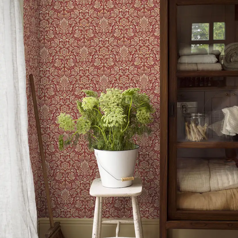 Tapet Boråstapeter Anno 4523 Foglavik EasyUp, Mönstrad Röd