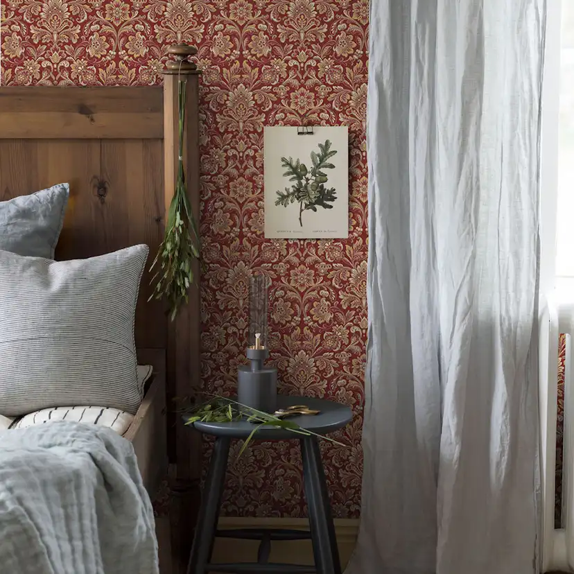 Tapet Boråstapeter Anno 4523 Foglavik EasyUp, Mönstrad Röd