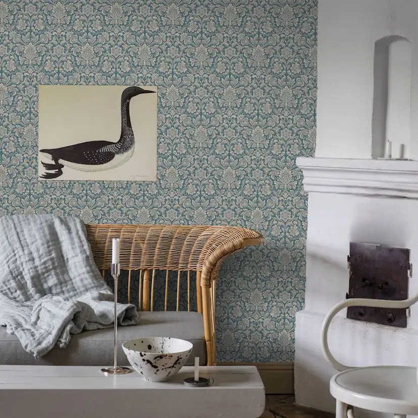 Tapet Boråstapeter Anno 4524 Foglavik EasyUp, Mönstrad Blå