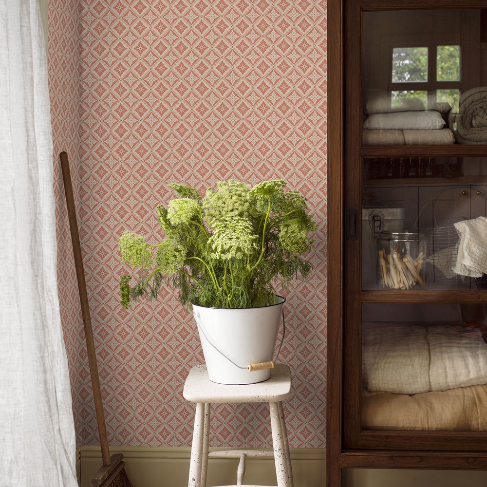 Tapet Boråstapeter Anno 4530 Loka EasyUp, Mönstrad Röd