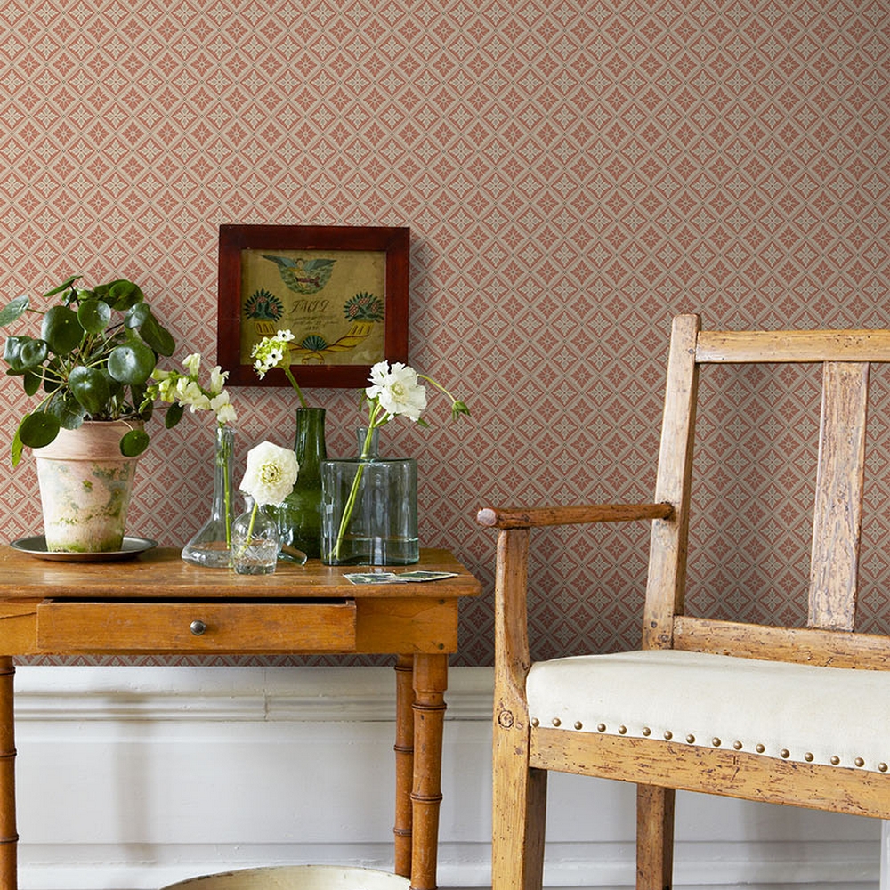 Tapet Boråstapeter Anno 4530 Loka EasyUp, Mönstrad Röd