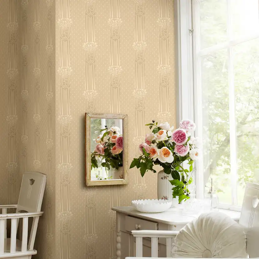 Tapet Boråstapeter Anno Ellen 4541 EasyUp, Mönstrad Gul