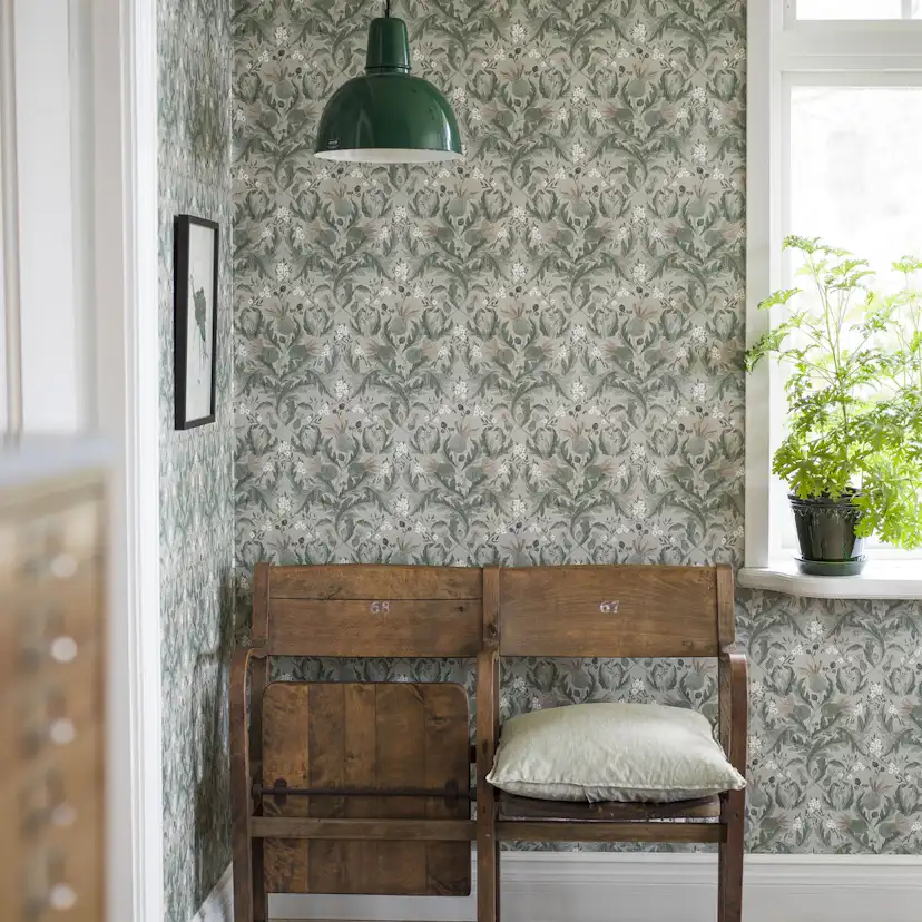 Tapet Boråstapeter InBloom Thistle 7203 EasyUp, Mönstrad Grön