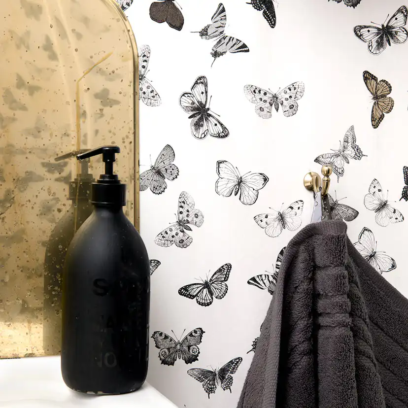 Tapet Mimou Butterfly White/Black