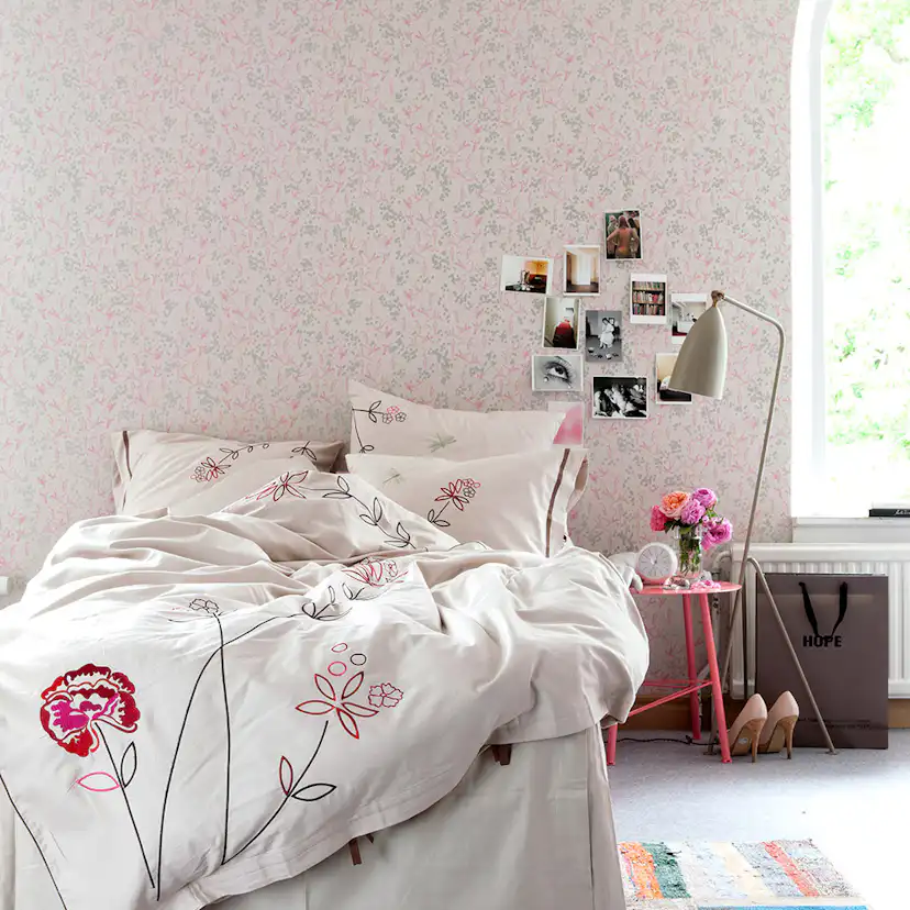 Tapet Mimou Rainbirds Natural/Pink