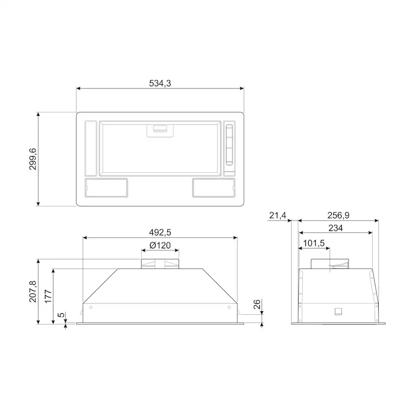 Köksfläkt Smeg Universal KSG52HE Integrerad Underbyggd Standard Frånluft