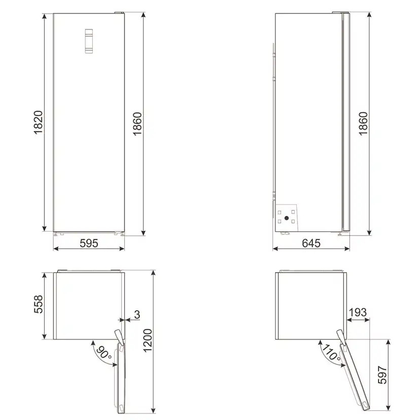 Kylskåp Smeg Universal FS18EV3HX Fristående