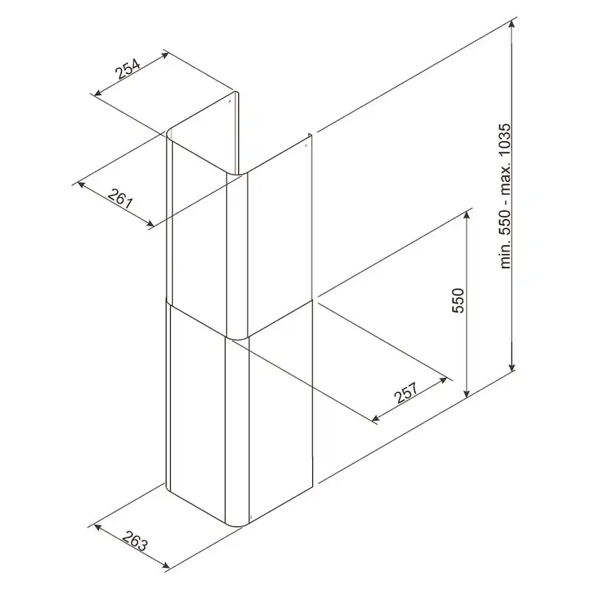 Skorsten Smeg KITCMNFABCR till Köksfläkt