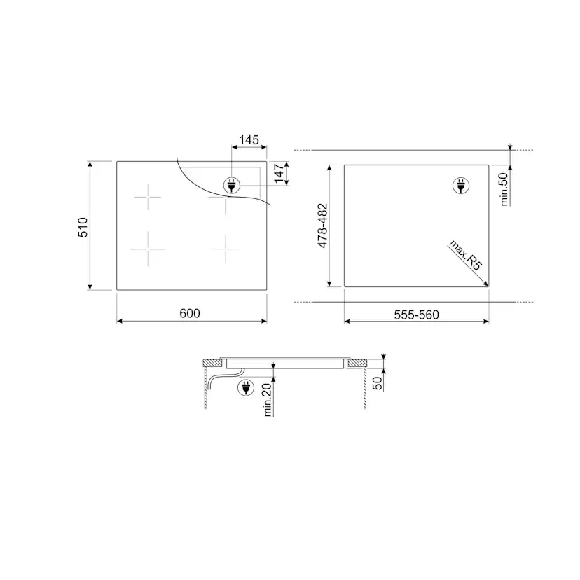 Induktionshäll Smeg Universal SI4642B