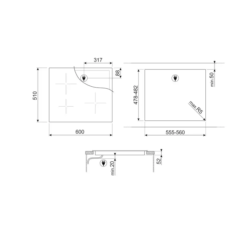 Induktionshäll Smeg Universal SI2641D