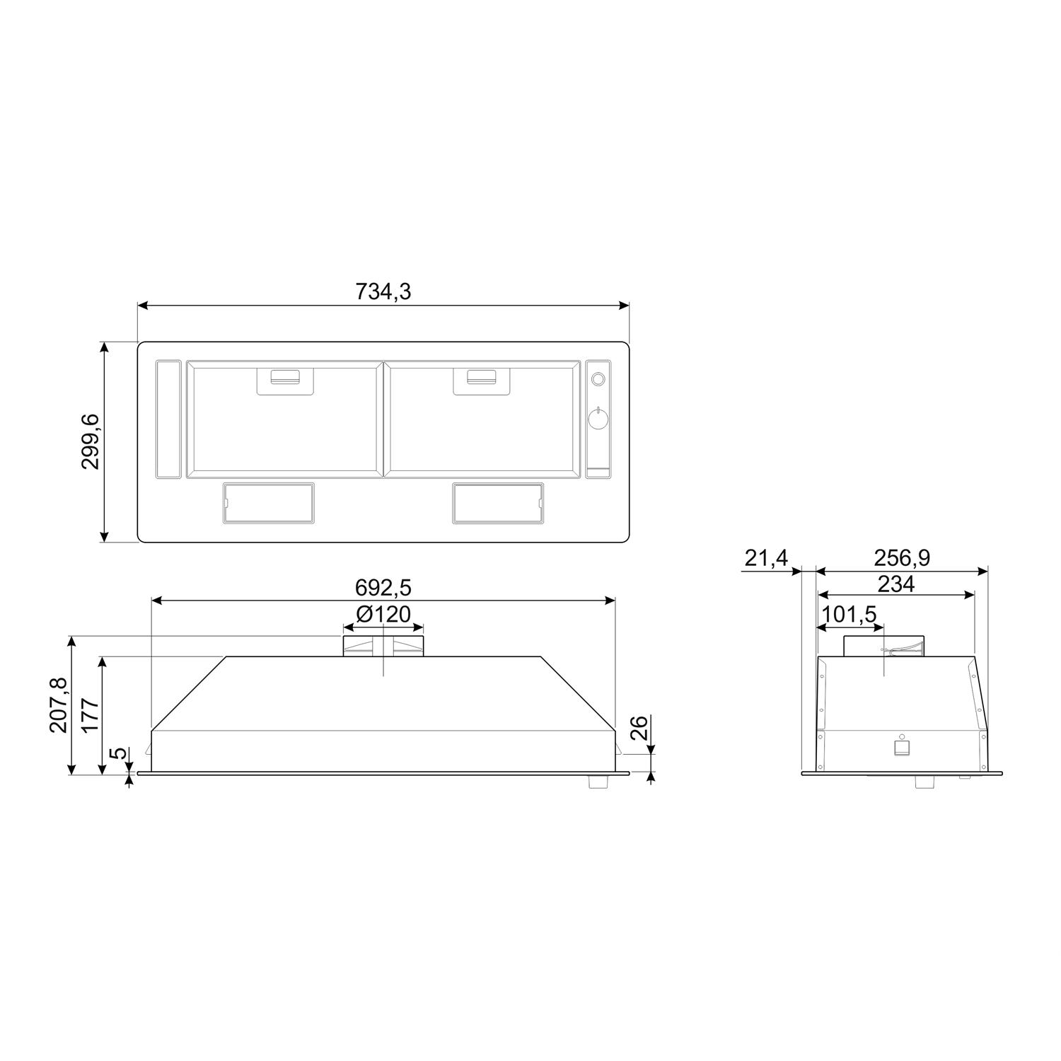 Köksfläkt Smeg Universal KSG70HE Integrerad