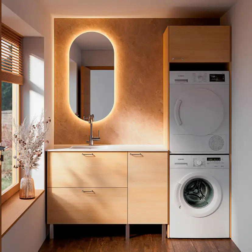 Tvättmaskinsskåp ERGO3 för 2 Tvättmaskiner