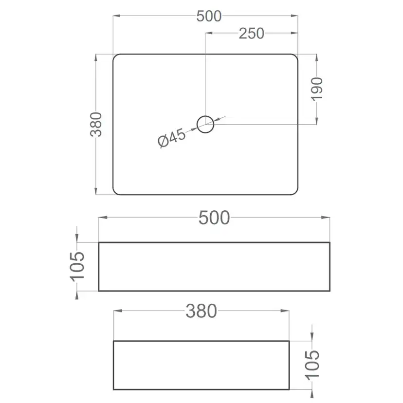 Tvättställ Tenfors Estambul 500x380 mm