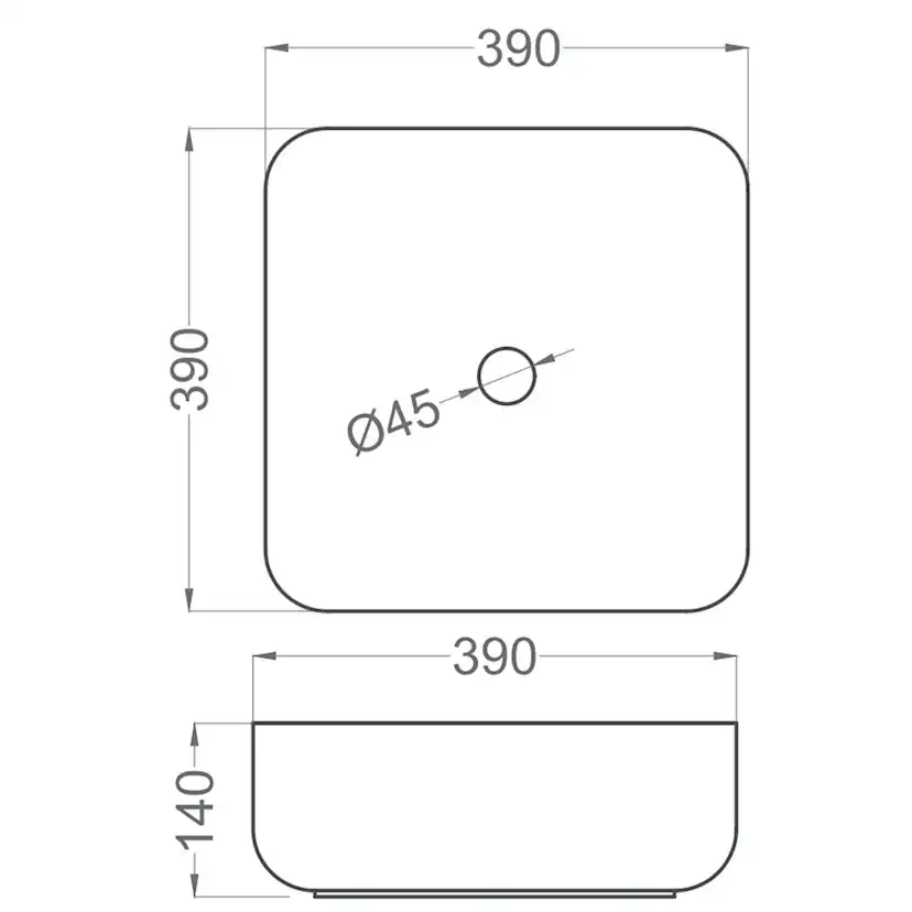 Tvättställ Tenfors Sei 390x390 mm