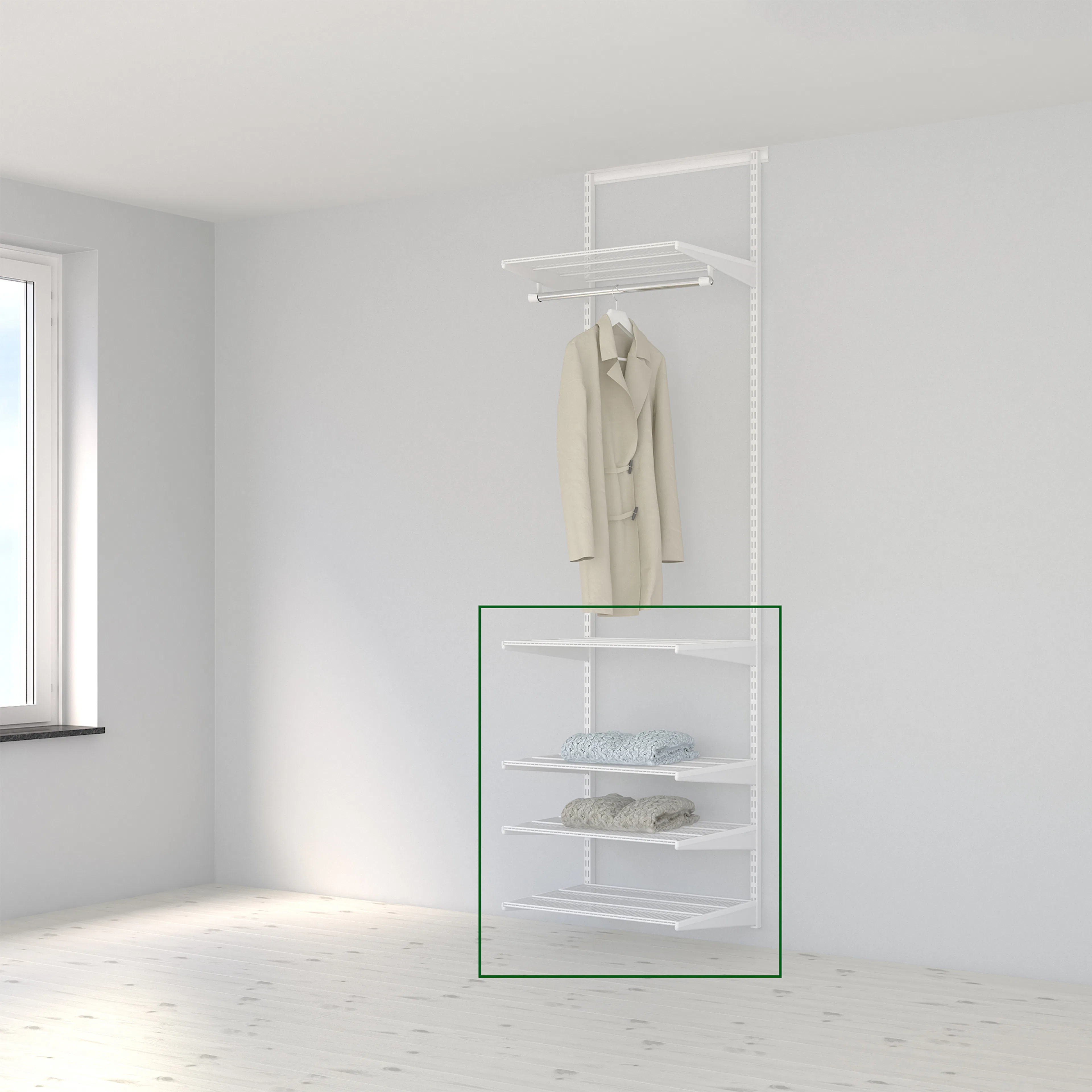 Tilläggslösning Elfa Ready Solution 60.3 Vit B: 607 mm