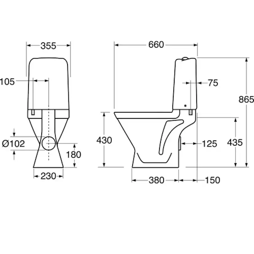 Toalettstol Gustavsberg Nordic3 3510