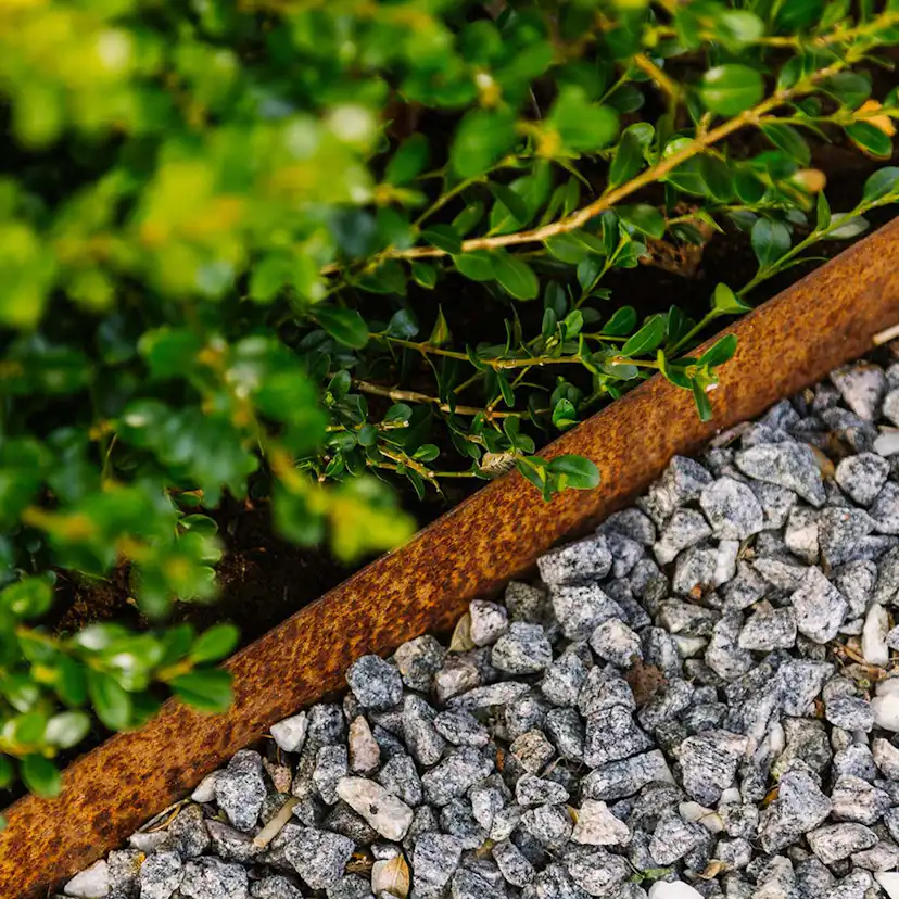 Trädgårdskant Jabo Rabattkant i Obehandlat Stål för Gräskant & Odlingskant 100x17