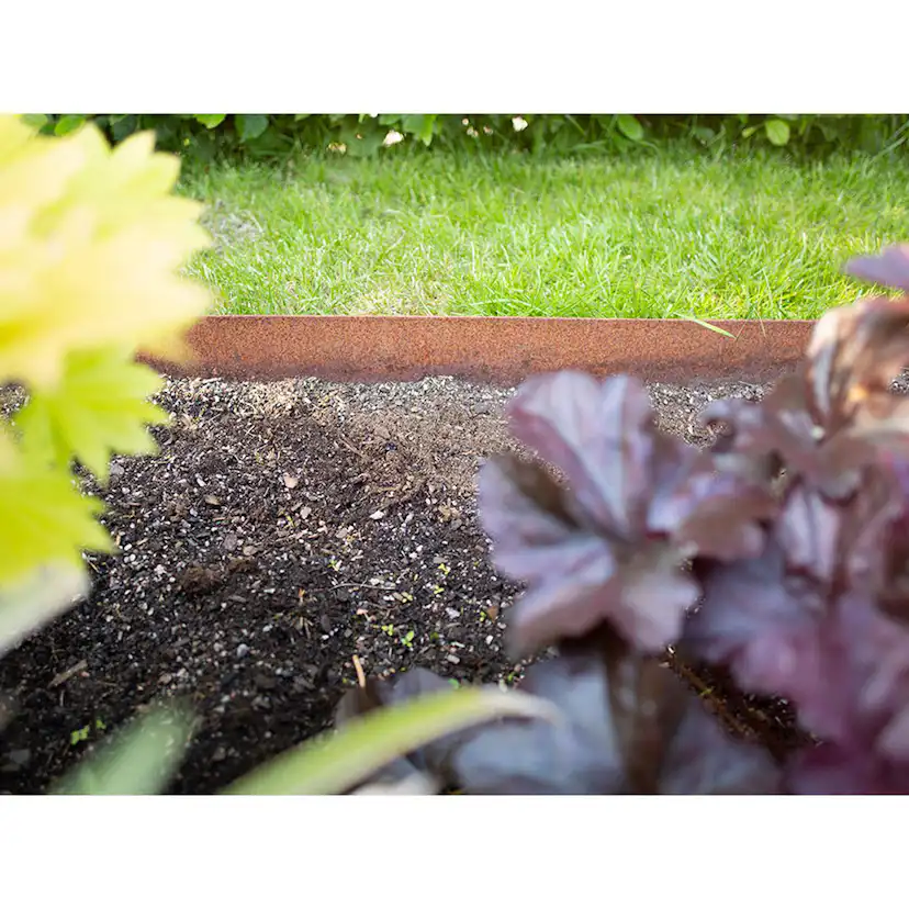 Trädgårdskant Jabo Rabattkant i Obehandlat Stål för Gräskant & Odlingskant 100x17