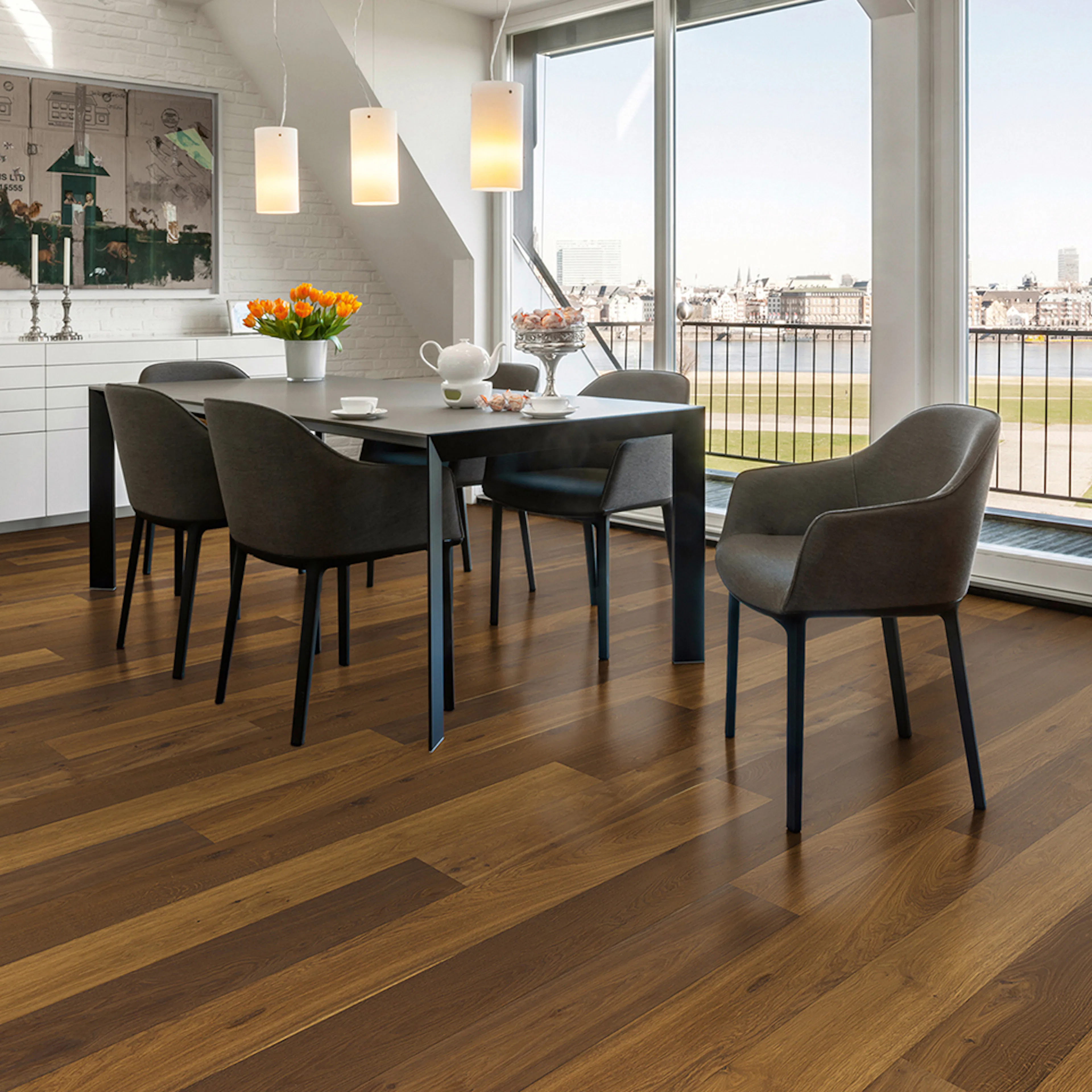 Parkettgolv Berg & Berg Ek XXL Lappland Rustik Borstad Naturolja 1-Stav