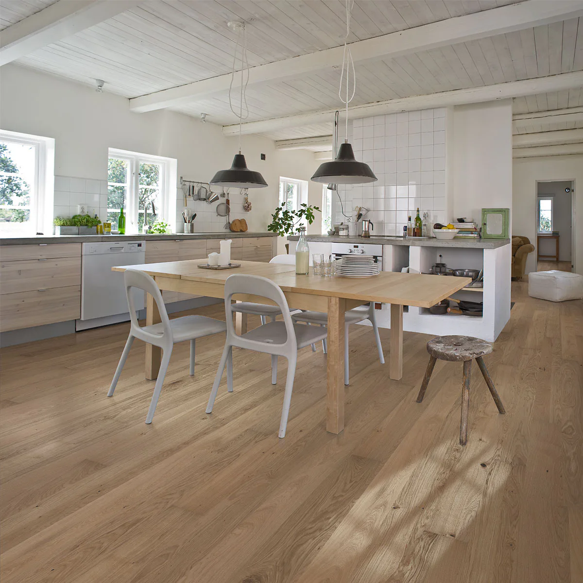 Trägolv Kährs Original Brighton Vit Ek , Mattlackat 1-Stav Parkettgolv