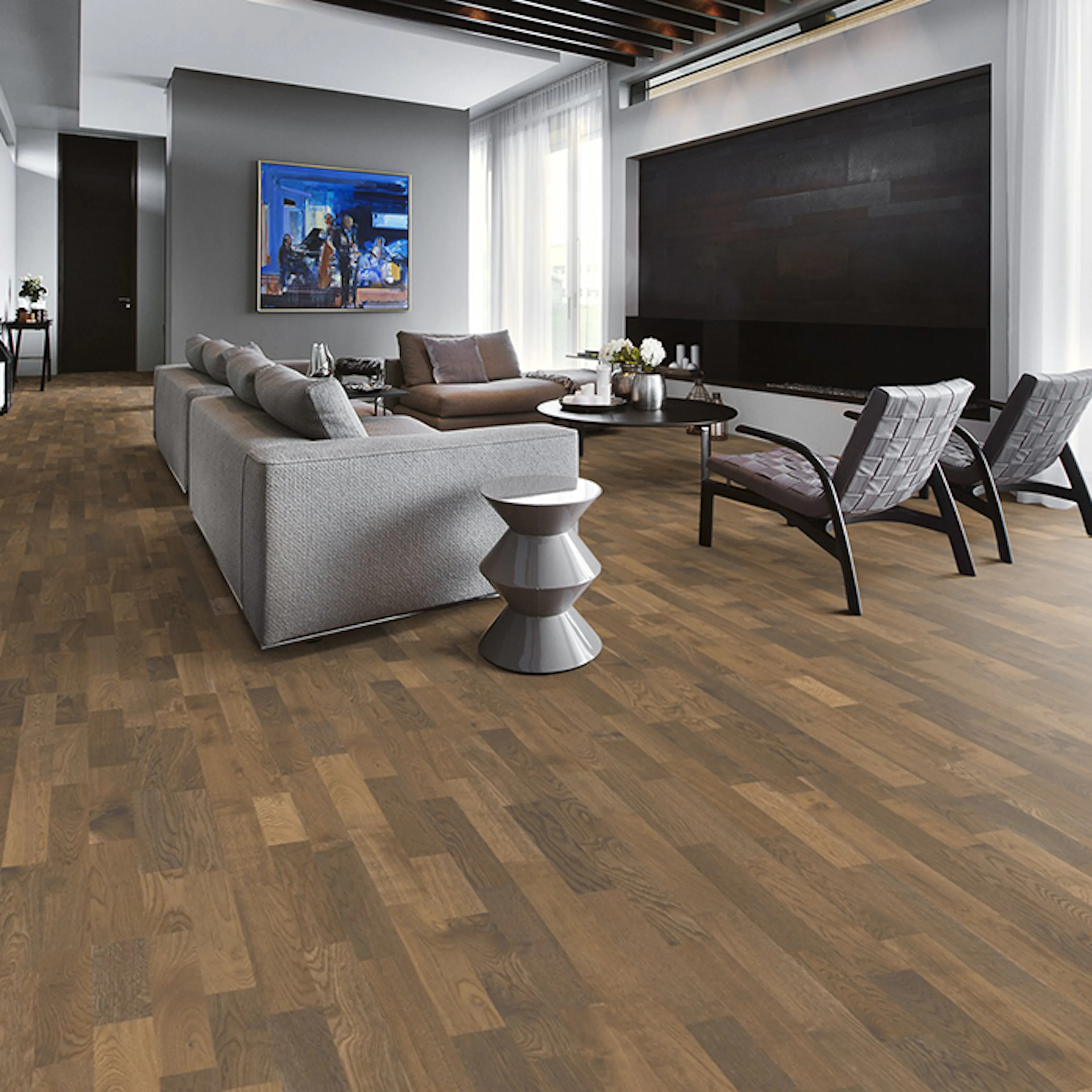 Parkettgolv Kährs Original Ek Dusk Ultramattlackat 3-Stavs Trägolv