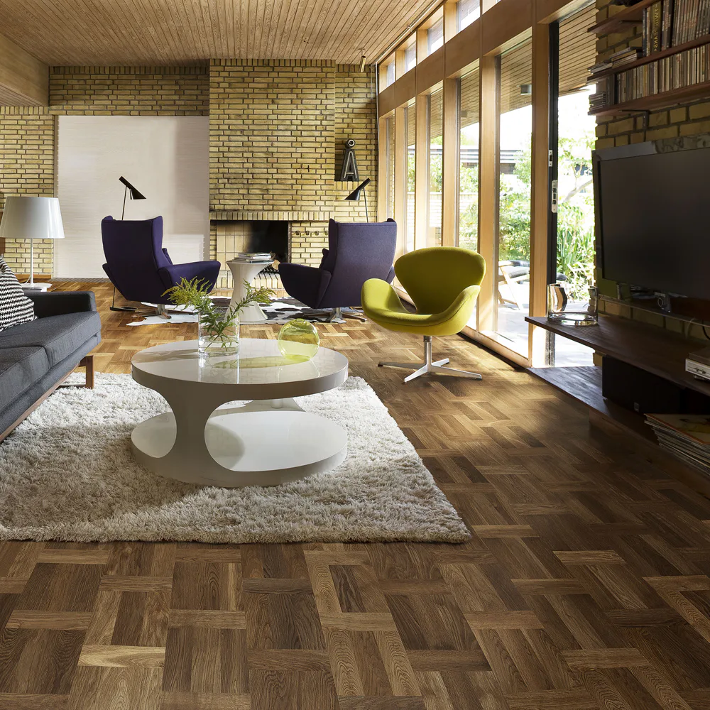 Trägolv Kährs Original Palazzo Fumo Ek, Parkettgolv med Holländskt Mönster