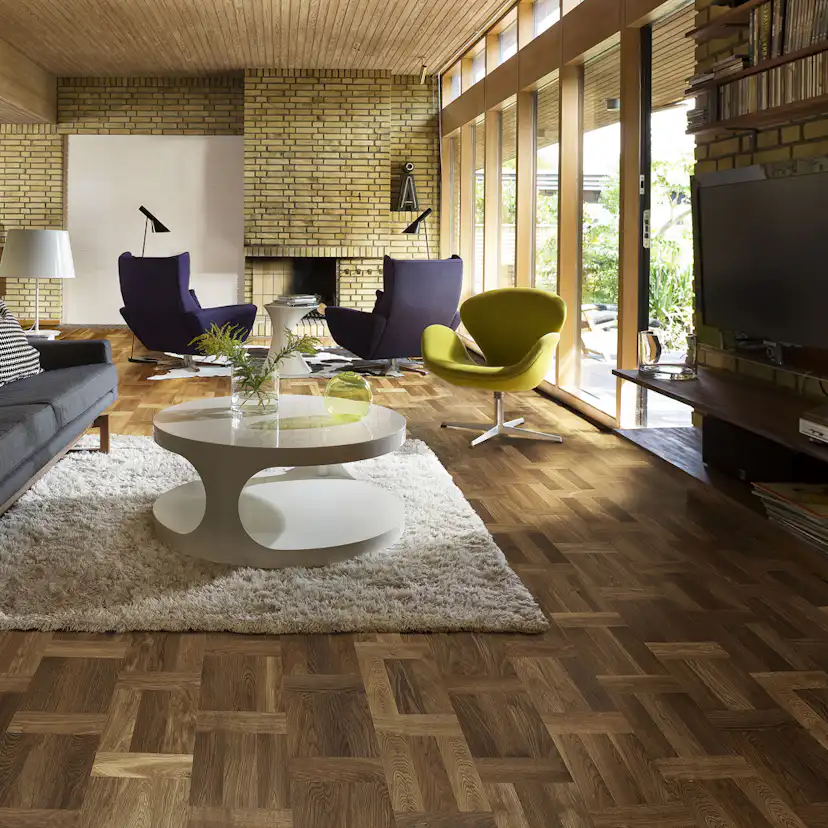 Trägolv Kährs Original Palazzo Fumo Ek, Parkettgolv med Holländskt Mönster