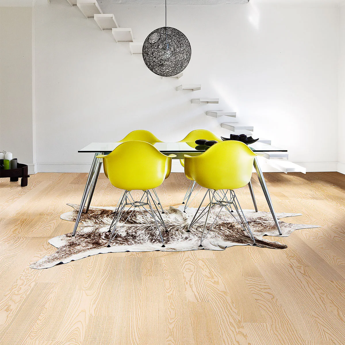 Trägolv Kährs Original Falsterbo VIt Ask, Mattlackerat 2-Stavs Parkettgolv