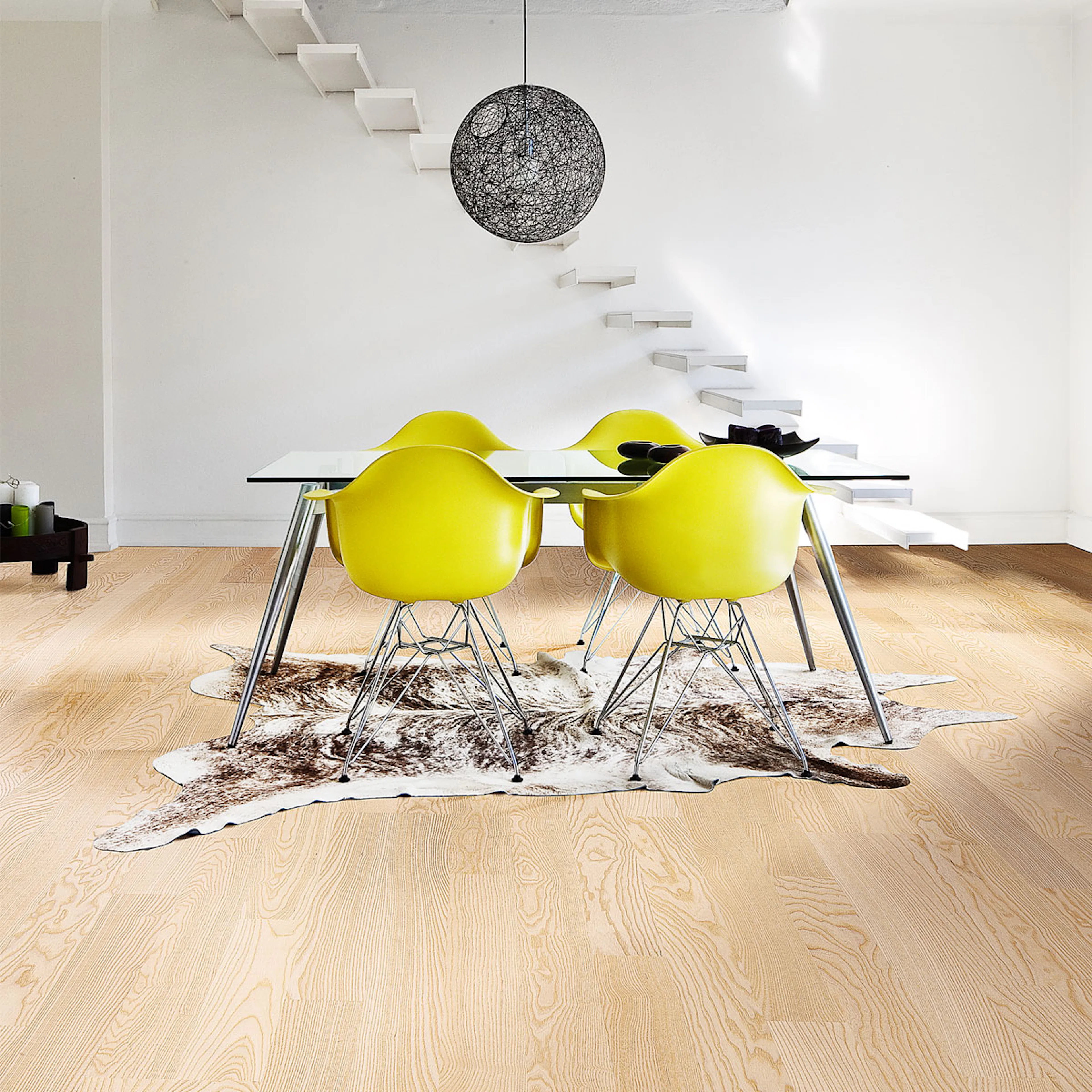 Trägolv Kährs Original Falsterbo VIt Ask, Mattlackerat 2-Stavs Parkettgolv