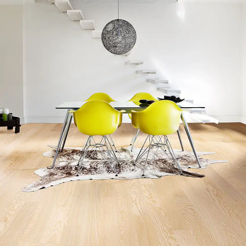 Trägolv Kährs Original Falsterbo VIt Ask, Mattlackerat 2-Stavs Parkettgolv