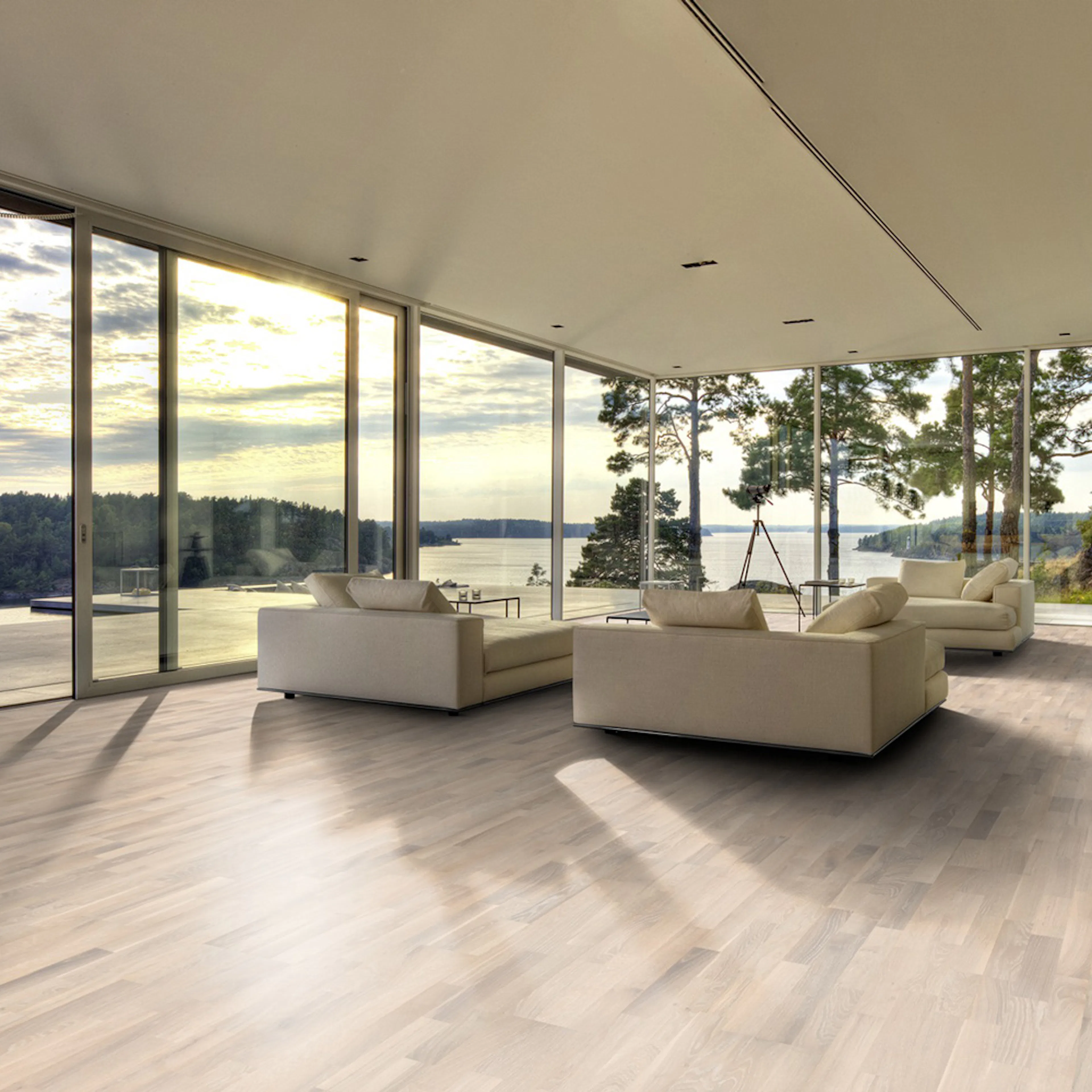 Parkettgolv Kährs Harmony Pale Mattlackad Borstad Ek 3-Stav